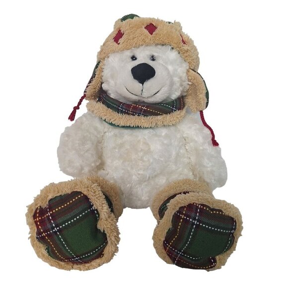 Hugfun St Jude Hospital Teddy Bear Plush Hats Boots Scarf Stuffed Animal 18.5" - Picture 1 of 6